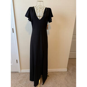 Women's Birdy Grey Black Hannah Crepe Maxi Dress S